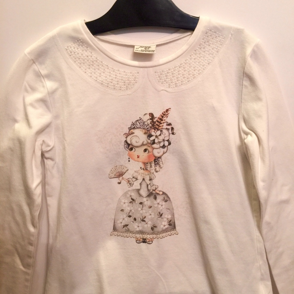Mayoral Pearls Girls Blouse Shirt Sz 8